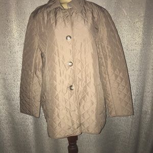 Chico’s Tan Quilted Jacket, Button Front, NWT, Size 3 XL 16/18